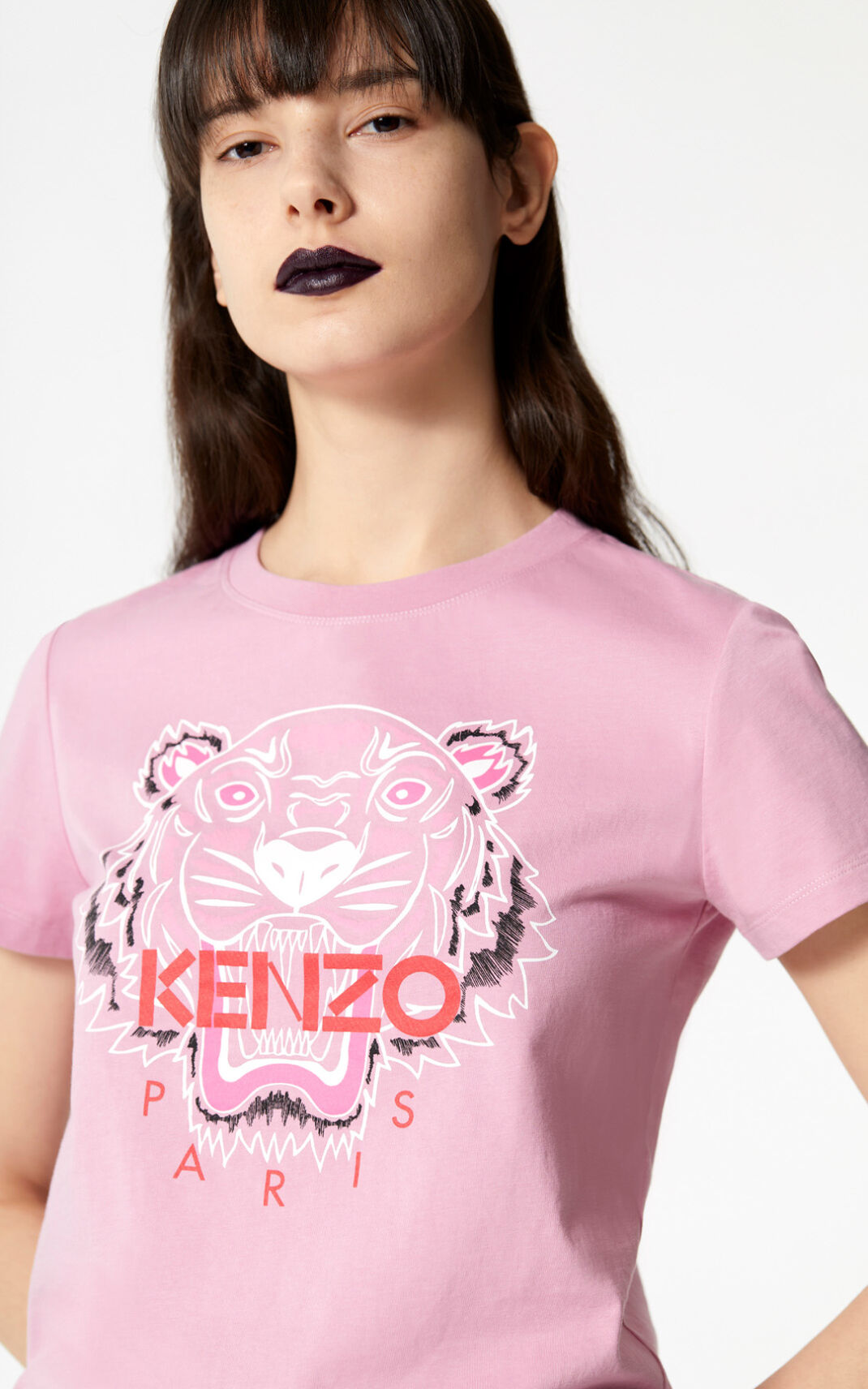 T Shirt Kenzo Femme Bleached Tiger Rose DKYST-7256